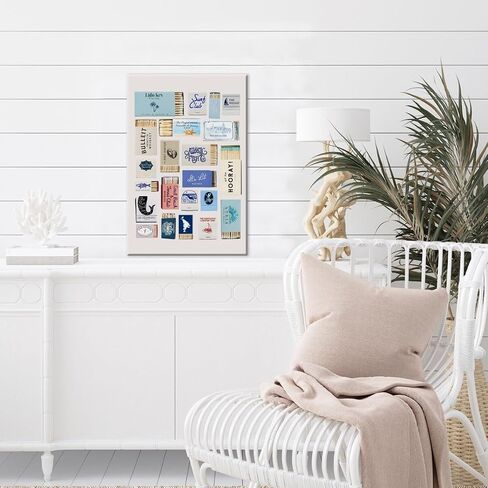 Light Blue Preppy Matchbox Wall Art Prints Trendy Coastal Life Collage Poster Funky Girly Room Decor Ocean Matchbook Posters Dorm Room Decor 8x12inch Unframed in Saudi Arabia