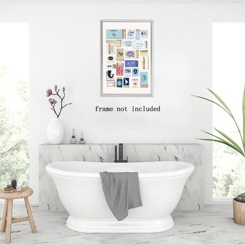 Light Blue Preppy Matchbox Wall Art Prints Trendy Coastal Life Collage Poster Funky Girly Room Decor Ocean Matchbook Posters Dorm Room Decor 8x12inch Unframed in Saudi Arabia