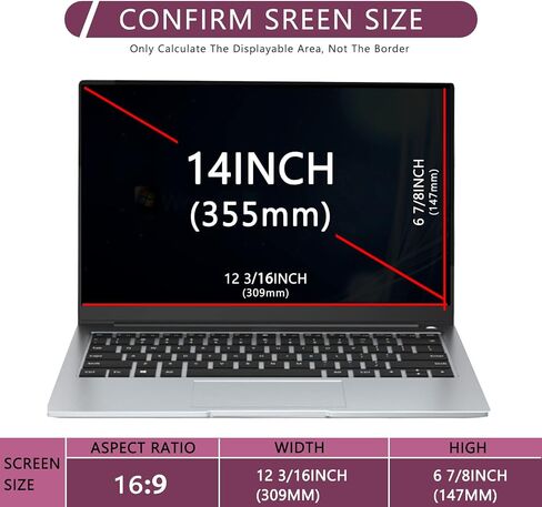 MUBUY-GOL 11.6 Inch Laptop Privacy Screen Filter Compatible with for 16:9 Aspect Widescreen Computer, 11.6 Inch Eye Protection Privacy Laptop Screen Filter Anti-Glare Anti-Blue Light in Kuwait