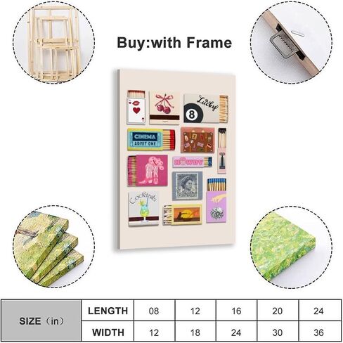 Light Blue Preppy Matchbox Wall Art Prints Trendy Coastal Life Collage Poster Funky Girly Room Decor Ocean Matchbook Posters Dorm Room Decor 8x12inch Unframed in Saudi Arabia