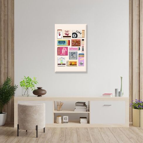 Light Blue Preppy Matchbox Wall Art Prints Trendy Coastal Life Collage Poster Funky Girly Room Decor Ocean Matchbook Posters Dorm Room Decor 8x12inch Unframed in Saudi Arabia
