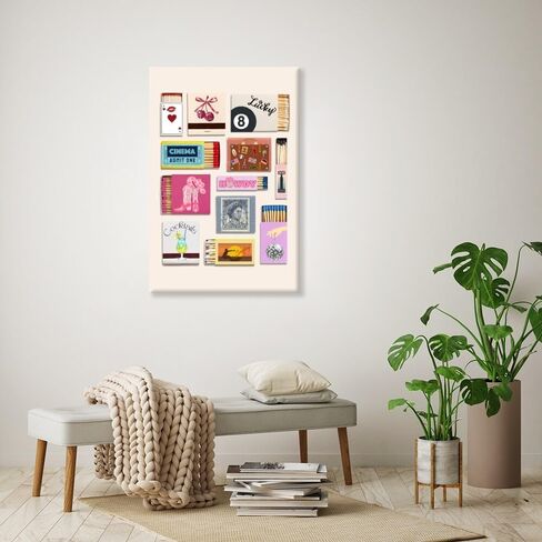 Light Blue Preppy Matchbox Wall Art Prints Trendy Coastal Life Collage Poster Funky Girly Room Decor Ocean Matchbook Posters Dorm Room Decor 8x12inch Unframed in Saudi Arabia