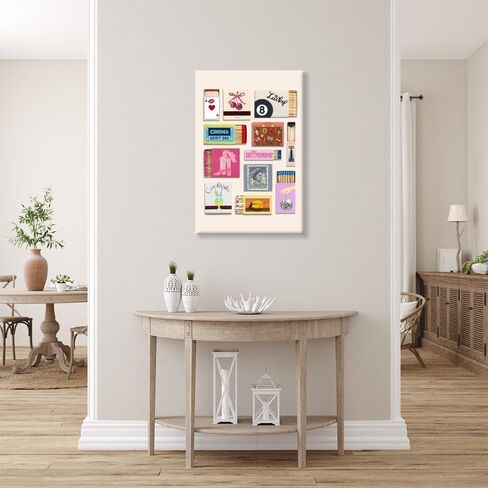 Light Blue Preppy Matchbox Wall Art Prints Trendy Coastal Life Collage Poster Funky Girly Room Decor Ocean Matchbook Posters Dorm Room Decor 8x12inch Unframed in Saudi Arabia