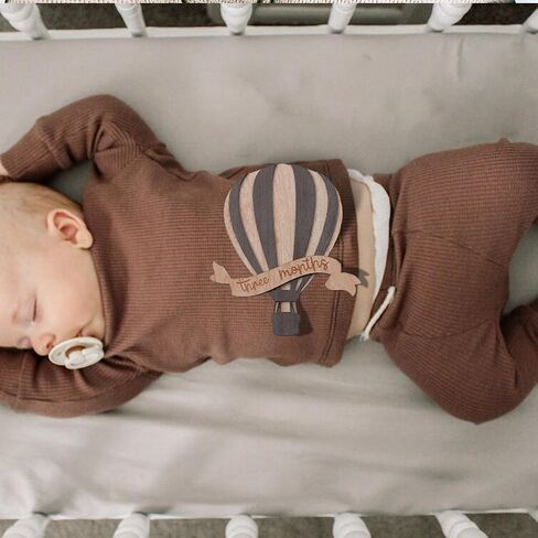 Baby Monthly Milestone Cards - Wooden Monthly Milestone Discs - Newborn Photography Props to Document Your Baby´s Growth - Baby Announcement Sign (Butterfly) in Kuwait
