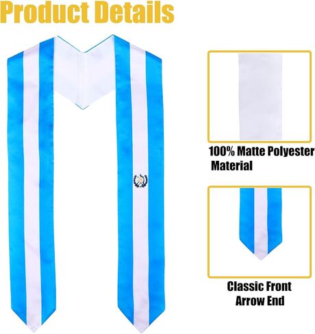 Guatemala Flag Graduation Stole, Graduation Sash for Guatemalan International Students in Saudi Arabia