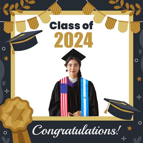 Guatemala Flag Graduation Stole, Graduation Sash for Guatemalan International Students in Saudi Arabia