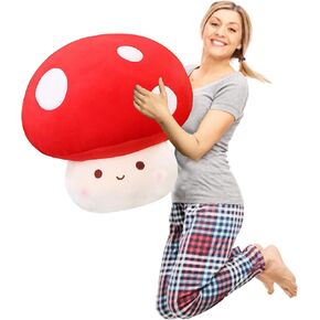 Large Mushroom Plush Toy, Mushroom Stuffed Animal Hugging Throw Pillow Plushies Doll Toy, Gift for Birthday Valentine