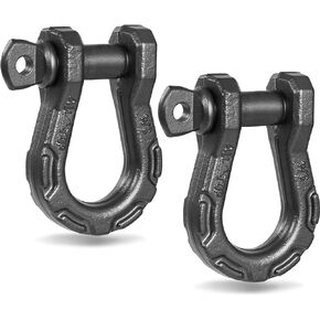 ALL-TOP D Ring Shackle (2 Pack) 3/4" Fully Forged with 7/8 Pin, 79500Lbs Break Strength & 9Ton Work Load, Impact Resistant by Extreme E-Coat