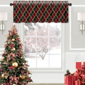 Maple Leaves Valance Curtains Autumn Natural Window Valances Rod Pocket Short Curtain Panel Thanksgiving Fall Window Curtains for Kitchen Living Bedroom Bathroom 54x18in
