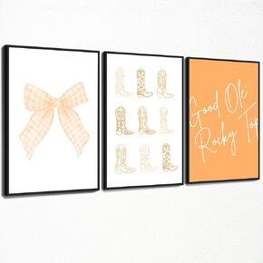nghtuiyocw 3 Piece Bow Matchbox Champagne Print Poster, Trendy Aesthetic Matchbook Canvas Wall Art, Preppy Matches Poster, Colorful Coquette Champagne Picture,College Dorm Wall Decor 12x16in Unframed