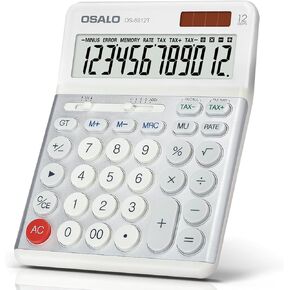 OSALO Desktop Calculator Extra Large Display 12 Digits Big Buttons Solar Accounting Calculator for Office (OS-200ML)