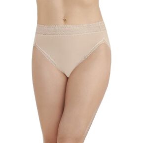 Vanity Fair Women's Flattering Lace Hi Cut Panty 13280, Honey Beige, 7