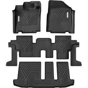 YITAMOTOR Floor Mats Compatible with 2008-2021 Nissan Frontier Crew Cab, Custom Fit Floor Liners, 1st & 2nd Row All-Weather Protection, Black 29.33 * 23.82 * 6.50 inch
