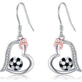 YAFEINI Sports Gifts 925 Sterling Silver Soccer/Basketball Earrings for Women Girls Mom Daughter Sister Mother's Day Gifts