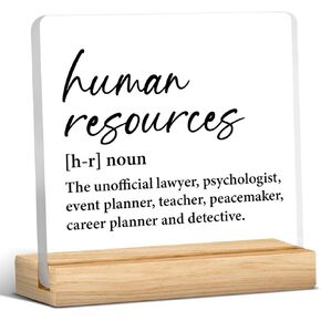 Human Resources Gift for Women Men, HR Gifts for Coworkers Women Men, Human Resources Definition Acrylic Desk Sign Decor