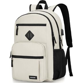 BIKROD Backpack for Girls Women, School Backpack for Teen Boys, Lightweight Casual High School Bookbag, Daily-use Travel Laptop Backpack with USB Charging Port Fits 15.6 Inch Notebook