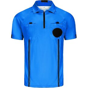 Soccer Referee Jersey, Short Sleeve Official Pro Referee Shirt, Featuring a Badge Holder & Pockets