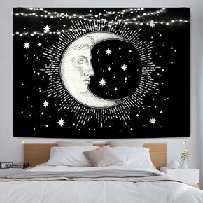 Tapestry Moon Small for Bedroom Burning Sun Indie Tye Dye Hippy Window Aesthetic Vintage Boho Psychedelic Tapestry Aesthetic Tapestries Wall Hanging Mandala Decorations 30 x 40 inches Orange