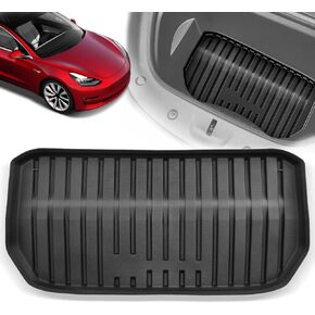 YHTAUTO Trunk Mat Cargo Liner Compatible with Tesla Model Y 2020-2024, All Weather TPE Trunk Mat Rear Storage Mats, Model Y Accessories, Black, Set of 3
