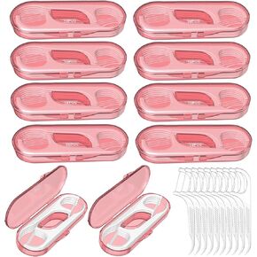10 Pack Flosser Dispenser Dental Floss Case, Mini Floss Picks, Professional Toothpicks with Travel Case, Travel Purse Essentials for Teeth Cleaning, Portable and Hygienic
