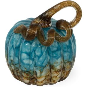 Boston International Handblown Glass Pumpkin Tabletop Décor, Copper Canyon