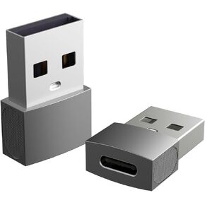 Pack of 2 USB C to USB A OTG Adapter Blue, 10Gbps Data Sync Zinc Alloy Charger Converter Type C Male to USB 3.2 Type A Female for Phone 15 Samsung PC Laptop Flash Drive ADT-CCB2