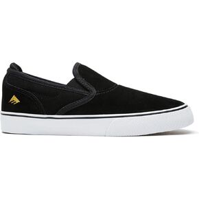 Emerica Boy's Wino G6 Slip-ON Youth Skate Shoe, Black/White/Gold, 5.5C Medium US Big Kid