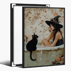 Yostyle William Morris canvas Wall art Leopard gazing moon Poster Vintage aesthetic Wall Decor for Dormitory Apartment Bedroom Room Unframed12x18inch