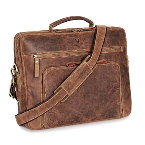 DONBOLSO Leather Messenger Bag for Women and Men - 15x12x4-Inch Handcrafted Shoulder Bag for Laptop - Attache Case for Office Essentials - Leather Briefcase for Work, Business, Travel - Vintage Brown