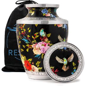 Vintage Hummingbird Ashes urn. Cremation urns for Human Ashes Adult Female mom. Decorative urns for Adult Female