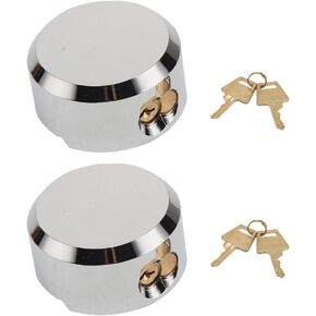 2 Pack Hidden Shackle Padlock Keyed Alike Heavy Duty Lock Anti Theft 2-7/8" Solid Steel Puck Lock Trailer Lock, Van Lock, Truck Door Padlock for Trailer Vans Gates Garage Shed Warehouse
