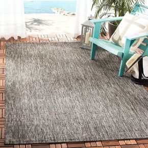 SAFAVIEH Courtyard Collection 5'3' Square Black CY8522 Indoor/ Outdoor Patio Backyard Mudroom Area Rug