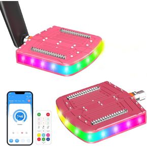 Dream Color LED Light Bicycle Pedal,Nylon Bike Pedal with146 Chasing Modes, Rechargeable, Waterproof, with 9/16in Steel Spindle, for Highway Bicycles, Ebike,Children's Bicycles,Be Seen