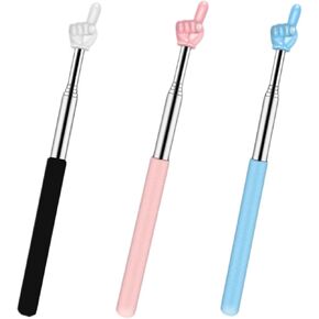 3PCS Children Finger Reading Stick Point Reading Pen Kindergarten Student Teacher Teaching Reading Picture Book Finger Shape Mini Pointer Stick (C-Telescoping) in Kuwait