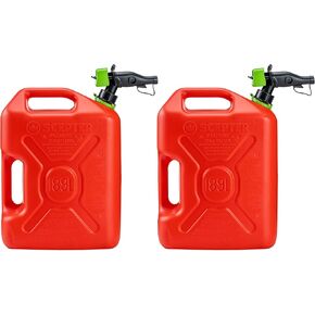 Scepter SmartControl 5 Gallon 18.9 Liter Plastic Dual Handle Diesel Gas Container Jug with Controllable Flow Nozzle Spout, Yellow