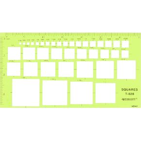 Westcott Square Geometric Template, 4 x 7-1/4 Inches