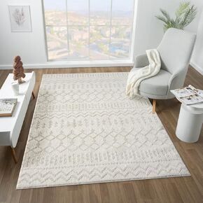 LUXE WEAVERS Ibiza Collection 8742 Cream 8x10 Modern Abstract Area Rug