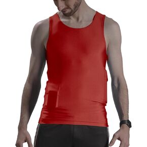 RevelWear Scoop Neck Tank Top for Men with Insulin Pump Holder - Separate Cell Phone Carrying Pocket - Soft Sleeveless Tank Tops for Diabetes Patients, Perfect for Running Walking Cycling & Gym