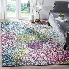 SAFAVIEH Watercolor Collection Runner Rug - 2'3" x 8', Ivory & Fuchsia, Boho Chic Medallion Design, Non-Shedding & Easy Care, Ideal for High Traffic Areas in Living Room, Bedroom (WTC672F)