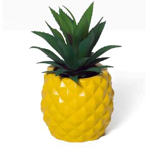 Artificial Succulent Potted Pineapple Decor - Fake Pineapple Home Office Kitchen Table Decoration (Yellow)