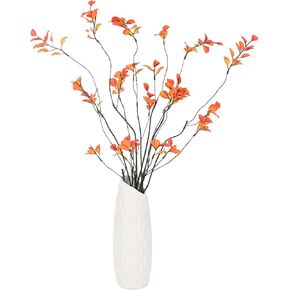 6Pcs Artificial Flower Branches for Living Room, Dining Room, Bedroom, Office Decor, Home Decoration, Orange (Orange)