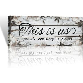 Vefacaiyo This Is Us Sign Wall Decor,40"x 16" Inspirational Quotes Wall Art Poster Print Art for Home Living Room Bedroom Or Farmhouse Framed Wall Art