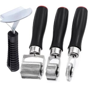 Glarks 3Pcs Car Sound Deadening Roller, 6mm 20mm 40mm Metal Installation Tool Application Wheel Roller Seam Roller for Automotive Sound Deadener Interior Accessories