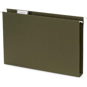 Blue Summit Supplies Legal Size Hanging File Folders, 2" Expansion, 1/3 Cut Adjustable tabs, Legal Size, 5 Tab Locations, Designed for Legal and Law Office File Organization, Standard Green, 25 Pack