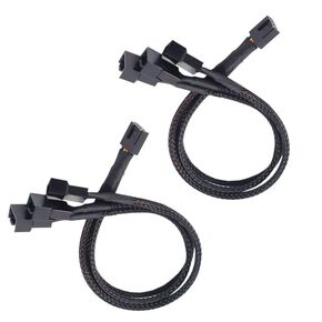 Dual Pack 4 Pin PWM Fan Splitter Cables for Superior PC Cooling, 12 Inches (Fan Splitter- 3 Way) Works with 4 Pin or 3 Pin Fans Interesting Inventions for hobbyists -