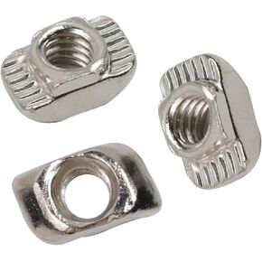 T Nuts M6 لفة نصف دائرية في صامولة فتحة T منزلقة لسلسلة 4040 ملف بنتوء من الألومنيوم T Slot-50pcs