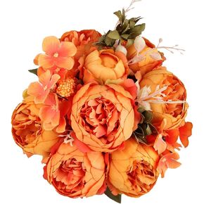 ShengyuanLouiesya Artificial Flowers Fake Silk Peony Flower Bouquet Floral Plants Decor for Home Garden Wedding Party Decor Decoration (Champagne Cream) in Saudi Arabia