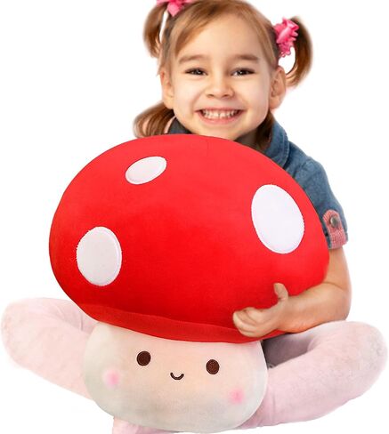 Large Mushroom Plush Toy, Mushroom Stuffed Animal Hugging Throw Pillow Plushies Doll Toy, Gift for Birthday Valentine in Saudi Arabia