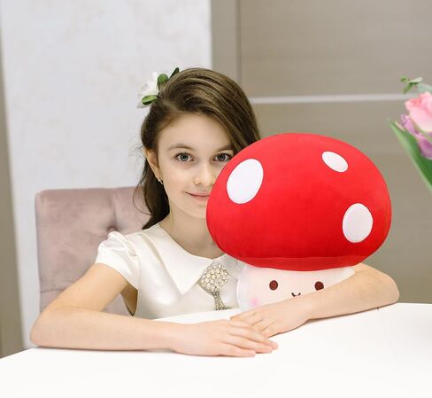 Large Mushroom Plush Toy, Mushroom Stuffed Animal Hugging Throw Pillow Plushies Doll Toy, Gift for Birthday Valentine in Saudi Arabia