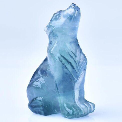 2.1 Inch Black Obsidian Wolf Crystal Statue，Wolf Gifts Healing Crystal Decor，Wolf Totem Figurines Stone Energy Gemstones, in Bedroom Office Christmas Meditation Gifts for Men Gril Women in Saudi Arabia